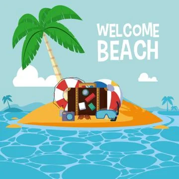 Welcome beach card イラスト素材