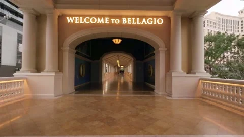 Welcome to Bellagio sign Stock Footage 229647160