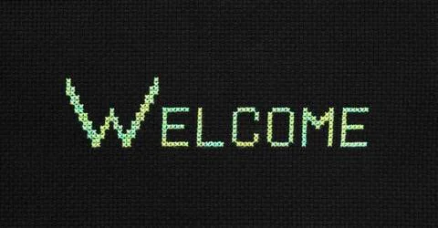 Welcome on black canvas Stock Photos