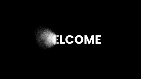 Welcome bold clean typography animation isolated on black background Stock Footage 326795404