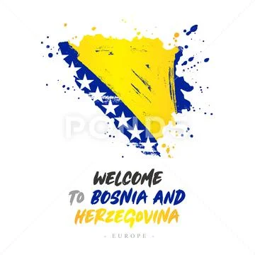 Bosnien-Herzegowina Flagge Stock Photo