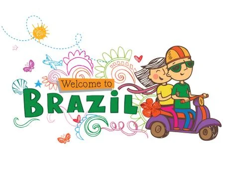 Welcome to Brazil Stock Illustration