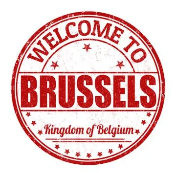 Welcome to Brussels stamp Stock Illustration