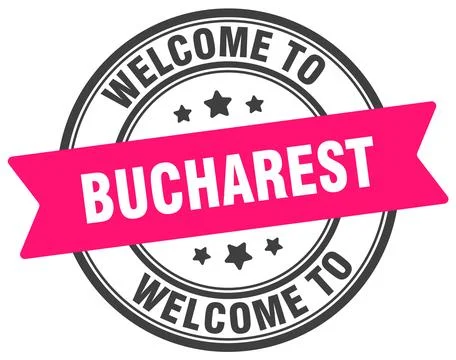Welcome to Bucharest stamp. Bucharest round sign Stock Illustration