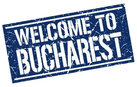 Welcome to Bucharest stamp Stock Illustration