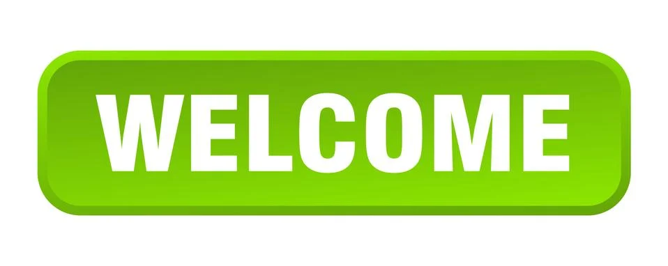 Welcome button. welcome square 3d push button Stock Illustration