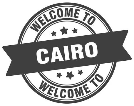 Welcome to Cairo stamp. Cairo round sign Stock Illustration