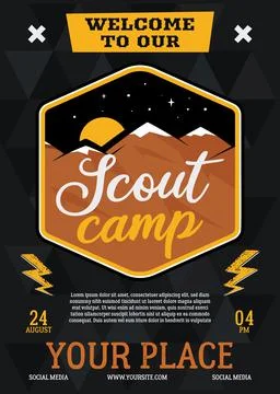 Welcome to camp poster vector design Stock Illustration