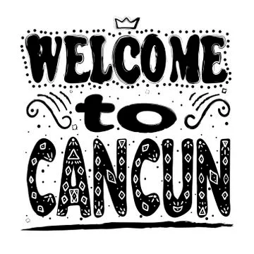 Welcome to Cancun Stock Illustration