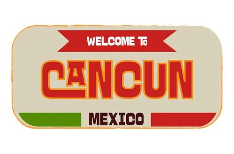 Welcome to Cancun Mexico Vector Illustration on a white background Stock Illustration