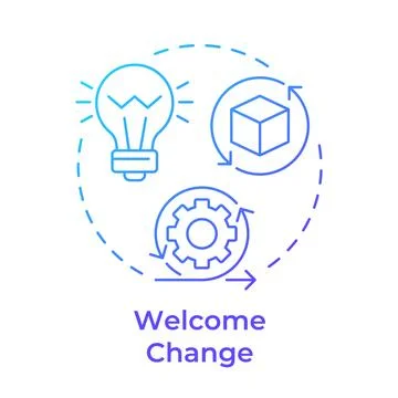 Welcome change blue gradient concept icon Stock Illustration