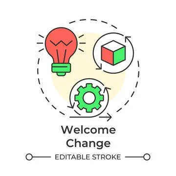 Welcome change multi color concept icon Illustrazione stock