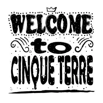 Welcome to Cinque Terre Stock Illustration