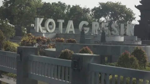 Welcome to the city of Gresik, View from car, East Java, Indonesia. Stock Footage 165130468