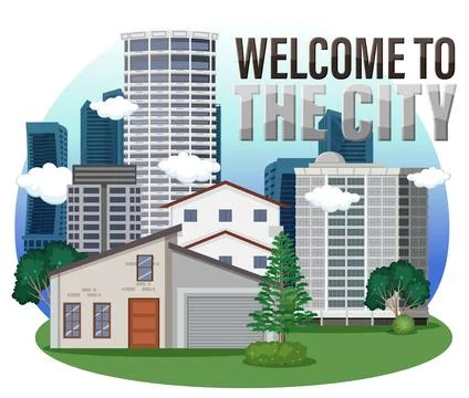 Welcome to the city vector Stock Illustration