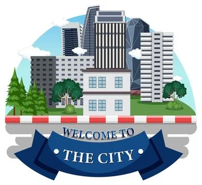 Welcome to the city vector Ilustración de archivo