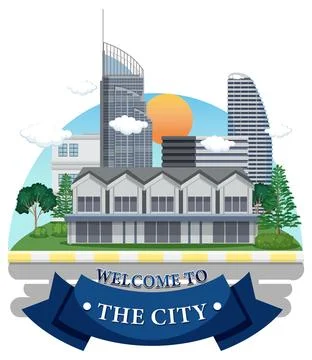 Welcome to the city vector Ilustración de archivo