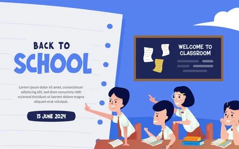 Welcome classroom back to school banner design Stock-Illustration