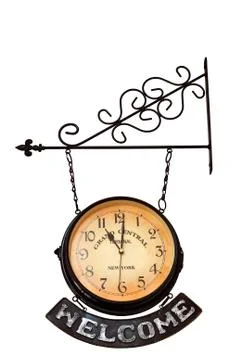 Welcome clock.11 am Stock Photos