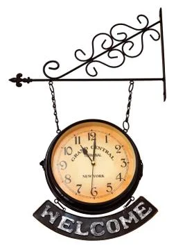 Welcome clock.11 am Stock Photos