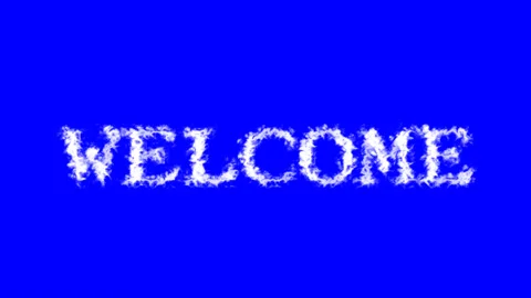 Welcome cloud text effect blue isolated background Stock Footage 138721678
