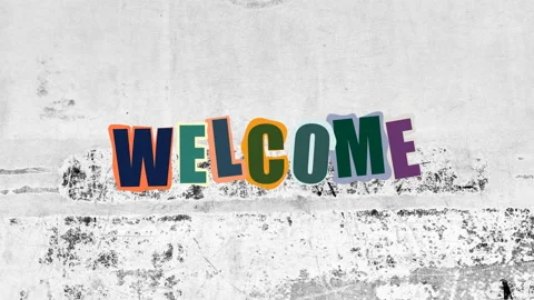 Welcome collage text highlights bricktextured background 스톡 동영상 319215195