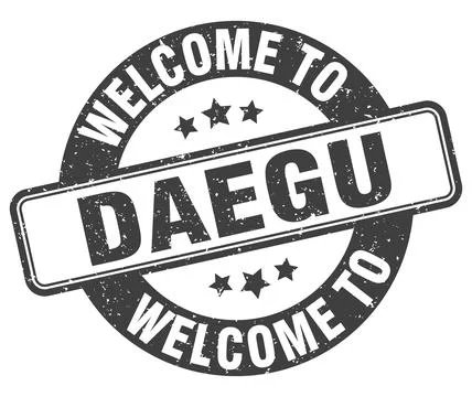 Welcome to Daegu stamp. Daegu round sign Ilustración de archivo
