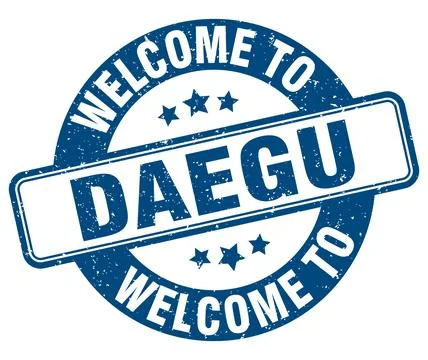 Welcome to Daegu stamp. Daegu round sign Ilustración de archivo