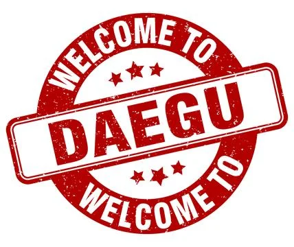 Welcome to Daegu stamp. Daegu round sign Ilustración de archivo