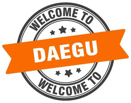 Welcome to Daegu stamp. Daegu round sign Ilustración de archivo