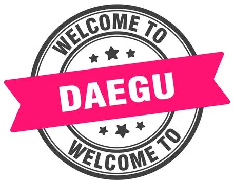 Welcome to Daegu stamp. Daegu round sign Ilustración de archivo