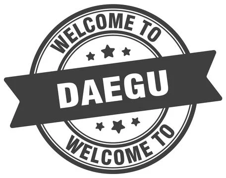 Welcome to Daegu stamp. Daegu round sign Ilustración de archivo