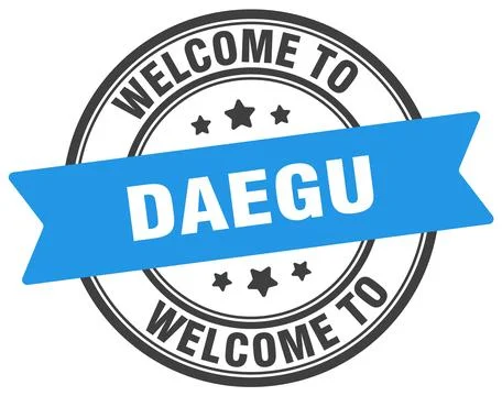 Welcome to Daegu stamp. Daegu round sign Ilustración de archivo