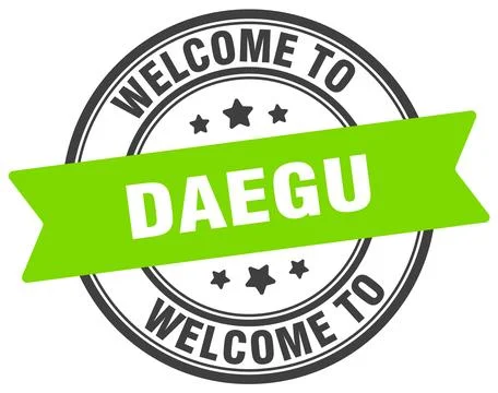 Welcome to Daegu stamp. Daegu round sign Ilustración de archivo