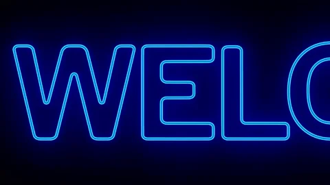 Welcome on dark background. 3D render Stock Footage 202254834