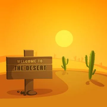 Welcome to the Desert Stock Illustration