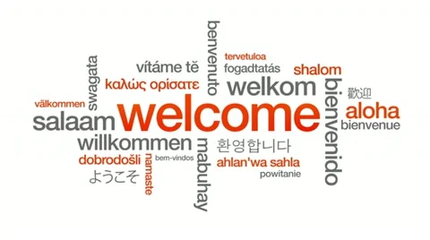 Welcome in different languages Stock Footage