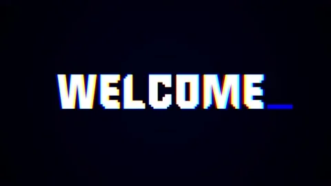 Welcome Digital Glitch Text Animation with RGB Split Effect Stock Footage 319897373