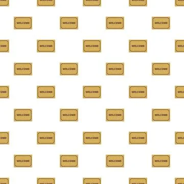 Welcome doormat repeating pattern on white background Stock Illustration