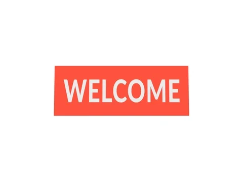 Welcome drop-down video banner with the word welcome on white background. Vidéo 72976259