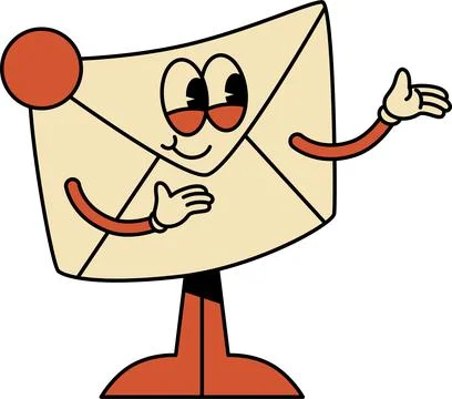 Welcome Email Envelope Character Digital Communication and Correspondence Mascot Stock-Illustration