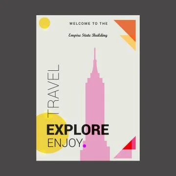 Welcome to The Empire State Building NY , USA Explore, Travel Enjoy Poster Te Stock Illustration
