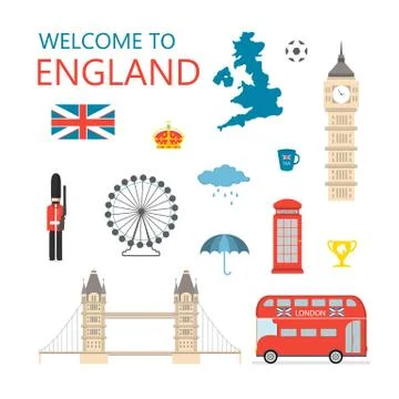 Welcome to England. Ilustración de archivo