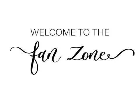 Welcome to the Fan Zone Decorative Cursive Typography Illustration Stock Illustration
