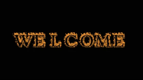 Welcome fire text effect black background Stock Footage 136151812