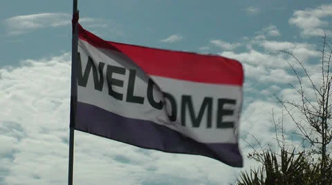 Welcome flag Stock Footage 24706085