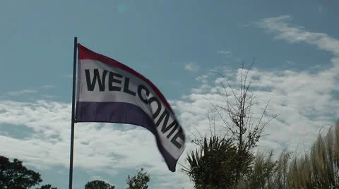 Welcome flag Stock Footage 24706097
