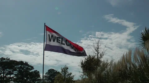 Welcome flag Stock Footage 24706110