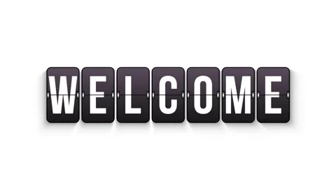 Welcome Flip Board Text Animation Video stock 318426173