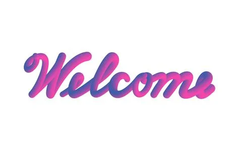 Welcome fluid text in 3D effects Stock Illustration
